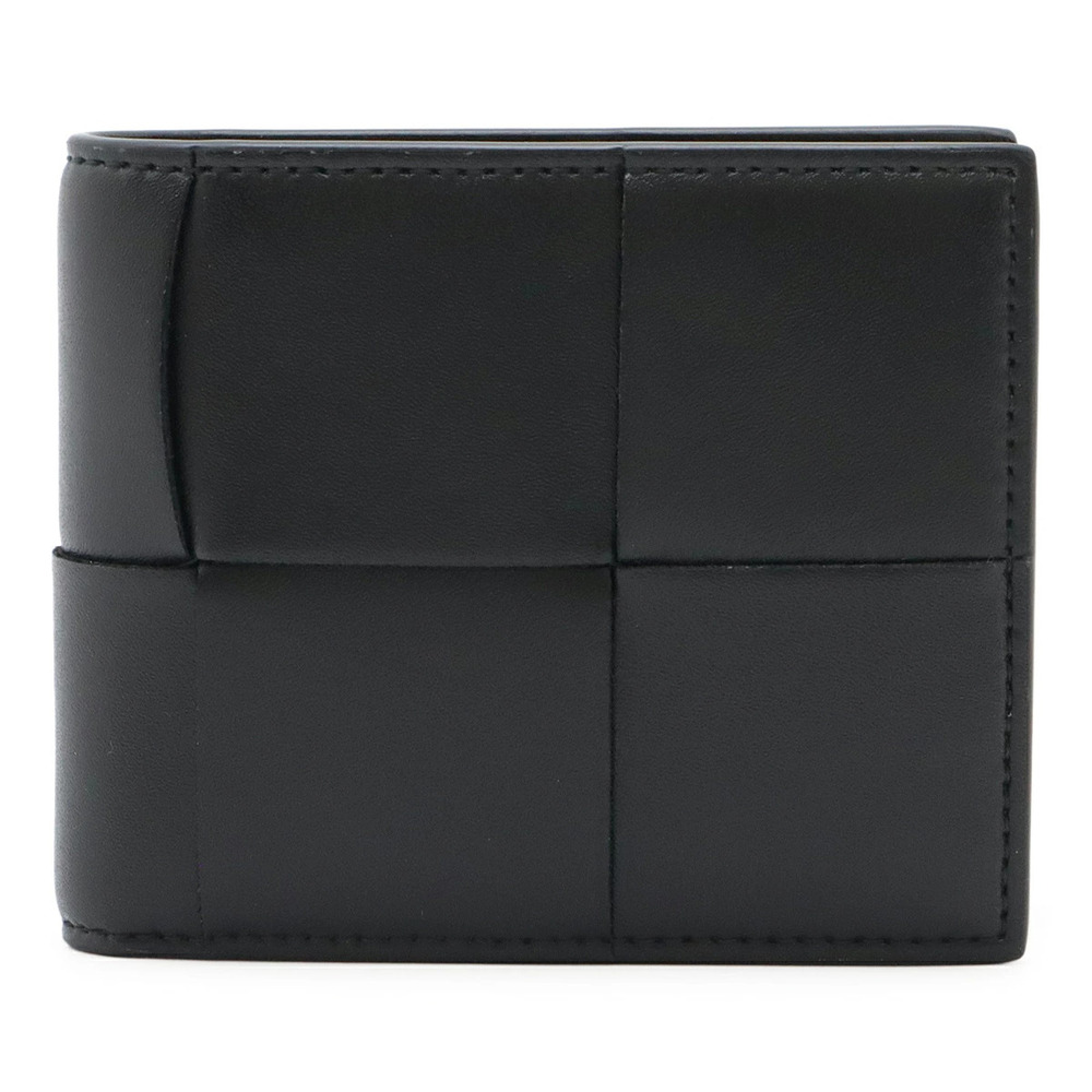 BOTTEGA VENETA Maxi Intrecciato Cassette Bi fold Wallet Leather Black